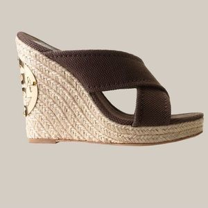 Tory Burch Wedge Espadrille in Chestnut Size 10